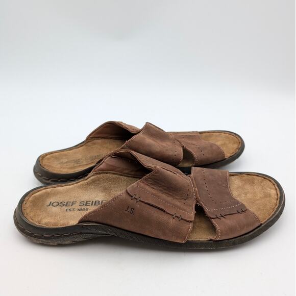 Josef Seibel Logan 21 Comfort Slide Sandal Men\'s Nut Leather Size US13 EU46 main image 11